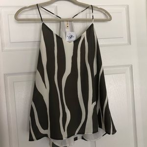 White gray-olive large Tyche tank top/camisole